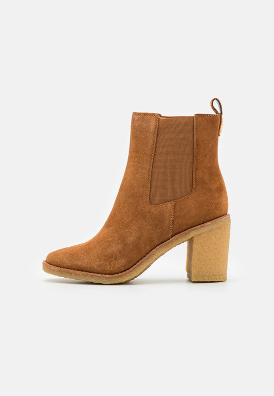 LAUREN RALPH LAUREN- Marianna- Brown-Water Resistant Suede Bootie