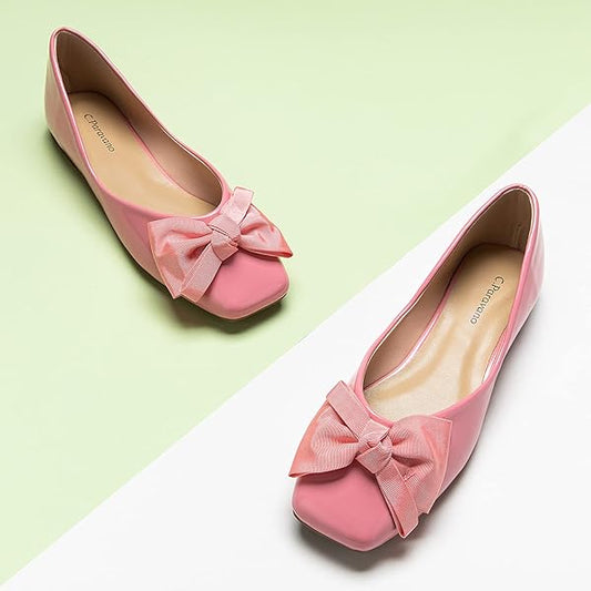 C.Paravano Women's Square Toe Flats