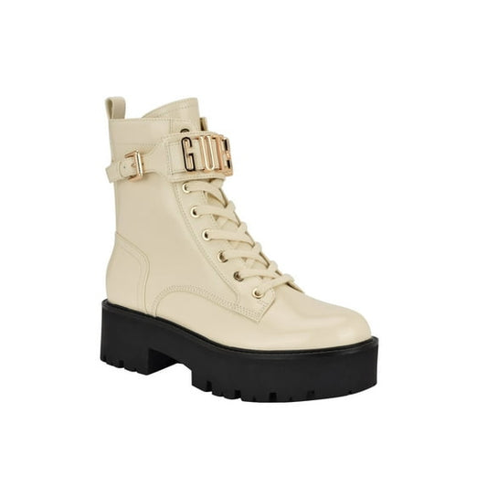 GUESS - Vaires Lug Sole Cuff Lace Up Logo Plated Combat Booties