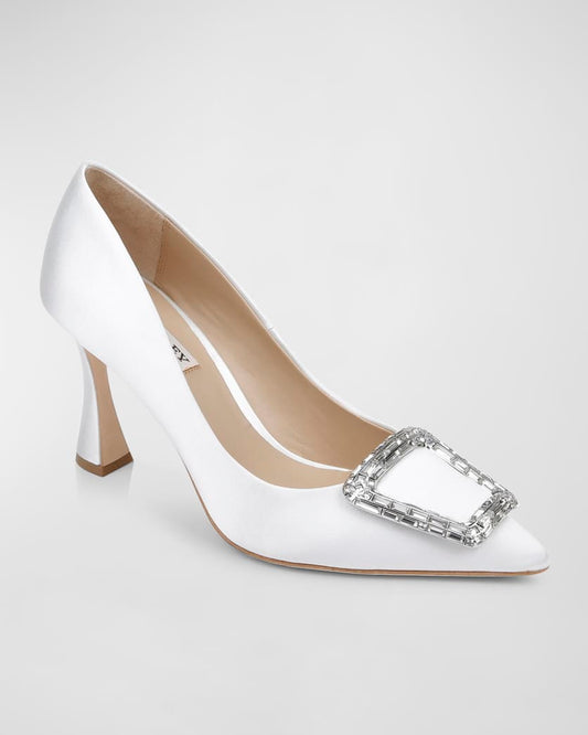 Badgley Mischka Aubree Silk Buckle Pumps