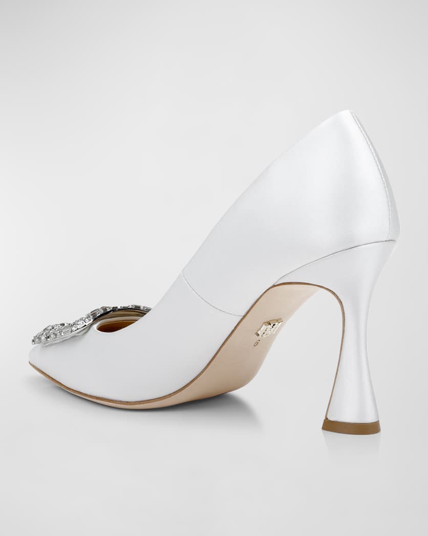 Badgley Mischka Aubree Silk Buckle Pumps
