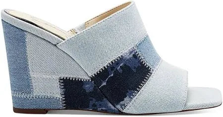 Jessica Simpson Womens Aishia Denim Slip-On Wedge Sandals