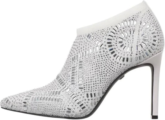 Thalia Sodi Women's Karmen Stiletto Embellished Knit Ankle Booties