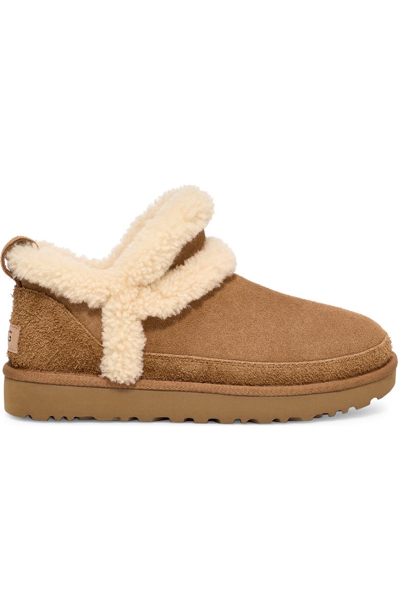 UGG Classic Ultra Mini Spillseam Genuine Shearling Bootie