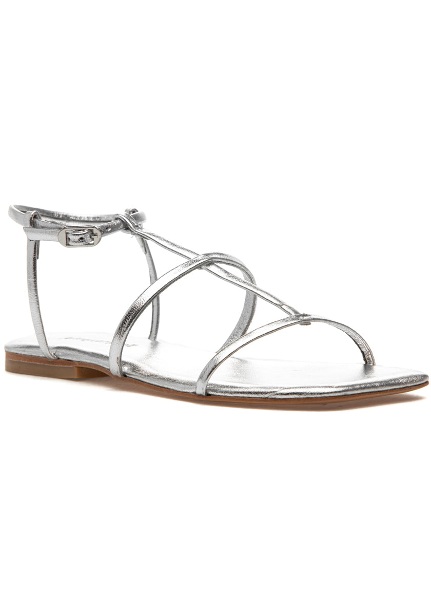 Jeffrey Campbell-Corinth Leather Flat Strappy Sandal