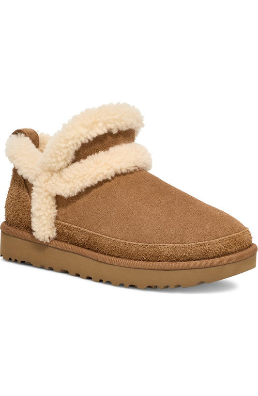 UGG Classic Ultra Mini Spillseam Genuine Shearling Bootie