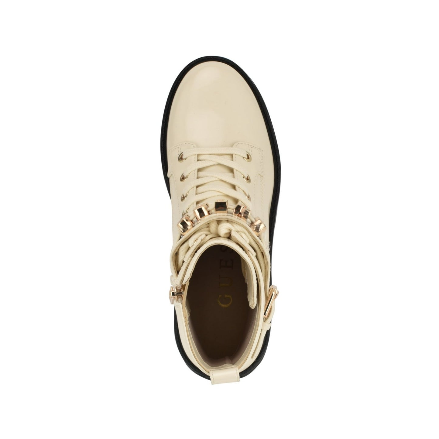 GUESS - Vaires Lug Sole Cuff Lace Up Logo Plated Combat Booties