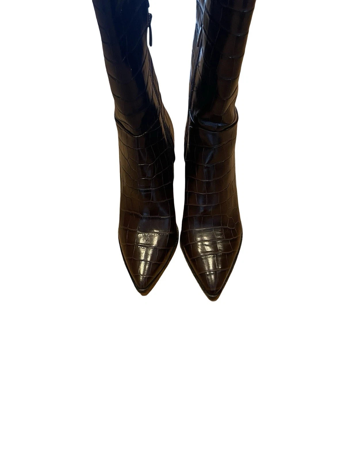 FRANCO SARTO Brown A-TICADA KNEE HIGH POINTED TOE HEELED BOOT